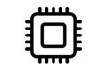 Square computer processor chip icon with pins technology Royalty Free Stock Photo