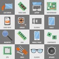 Square Computer Service Icon Set