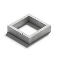Square Concrete Frame or Border Object on a White Background with Shadow geometric Royalty Free Stock Photo