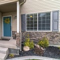 Square Concrete steps leading to a front door Royalty Free Stock Photo