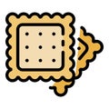 Square cookie icon color outline vector Royalty Free Stock Photo