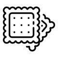 Square cookie icon, outline style