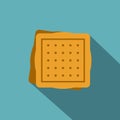 Square cookies icon, flat style