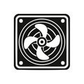 Square Cooling Fan Illustration Computer Component Black and White Vector Image Royalty Free Stock Photo