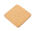 Square cork textured coaster isolated Royalty Free Stock Photo