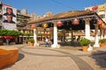 Square with covered area at one end of Rua da Cunha Royalty Free Stock Photo