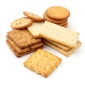 Square crackers and cookies isolated on transparent background Royalty Free Stock Photo