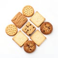 Square crackers cookies isolated on transparent background Royalty Free Stock Photo