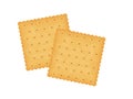 Square crackers. Two crackers. Illustration of food, snacks. Healthy snack.