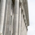 Square crop Corinthian stone columns at Utah State Capital Building facade in Salt Lake City Royalty Free Stock Photo