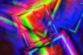 square crystalline iridescent prisms