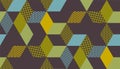 Square cube vintage color geometric seamless pattern