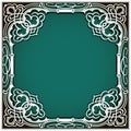 Square cutout paper frame with lace corner ornament