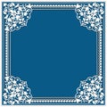 square cutout paper frame with lace corner ornament