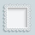 Square cutout paper lace frame