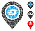 Square Dash Map Pointer Icon Vector Collage Royalty Free Stock Photo