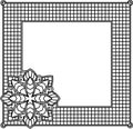 Square decorative frame with abstract flower. Style mosaic, mosa Royalty Free Stock Photo