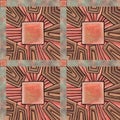 Dekorative square pattern-brown shade. Geometrical colored seamless pattern.