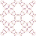 Square diagonal geometry seamless pattern. Creative ornament of broken lines and dots. Pink and beige decor on white background Royalty Free Stock Photo