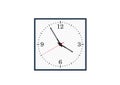 Square dial clock isolated vector image