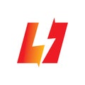 Square diamond lightning logo design