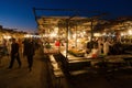 On the square Djema el Fnaa in Marrakesh at night Royalty Free Stock Photo