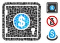 Square Dollar Banking Safe Icon Vector Collage
