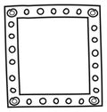 Square doodle pattern border. Empty picture frame