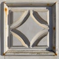 Square door ornament on an old door Royalty Free Stock Photo