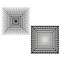 Square dot pattern. Abstract grid form. Vector visual illusion. Black white contrast. Royalty Free Stock Photo