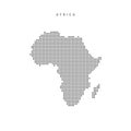 Square dots pattern map of Africa. Dotted pixel map. Vector illustration Royalty Free Stock Photo