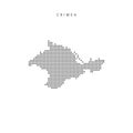 Square dots pattern map of Crimea. Dotted pixel map. Vector illustration