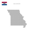 Square dots pattern map of Missouri. Dotted pixel map with flag. Vector illustration Royalty Free Stock Photo