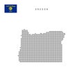 Square dots pattern map of Oregon. Dotted pixel map with flag. Vector illustration Royalty Free Stock Photo