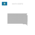 Square dots pattern map of South Dakota. Dotted pixel map with flag. Vector illustration Royalty Free Stock Photo