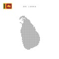 Square dots pattern map of Sri Lanka. Sri lankan dotted pixel map with flag. Vector illustration