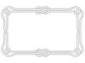 Square double rope frame with loops in corners and knots, marine style border Royalty Free Stock Photo
