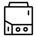 Square electric boiler icon, outline style