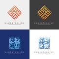 Square elegant monogram logo template. Strong, unique and luxury design.