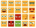 Square Emoticons or smiley icons set Royalty Free Stock Photo