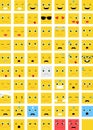 Square Emoticons Vector Set