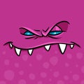 Square emotion icon face anger cartoon illustration