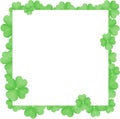 Square empty frame with clovers. St. Patrick s Day design for a festive banner, greeting card Royalty Free Stock Photo