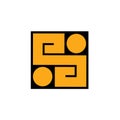 Square ethnic symbol logo vector