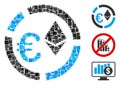 Square Euro Ethereum Diagram Icon Vector Mosaic