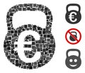 Square Euro Weight Icon Vector Mosaic