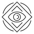 Square eye alchemy icon, outline style