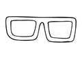 Square Eye Glasses, Vintage eye wear frames, Black Silhouette, nerd, geek, Freehand, men, fashion accessory, thick