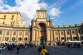 square and facade of the Vittorio Emanvel national convent building in Naples, Italy.