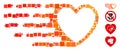 Square Fast Love Heart Icon Vector Mosaic Royalty Free Stock Photo